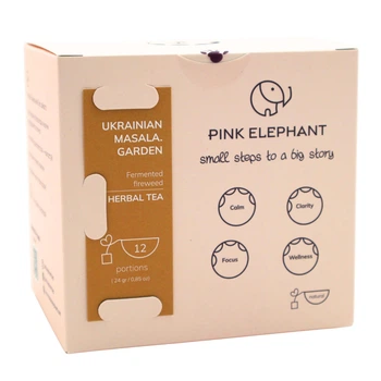 Іван-чай з обліпихою і липою без кофеїни Ukrainian Masala. Garden порційний 12х2г Pink Elephant