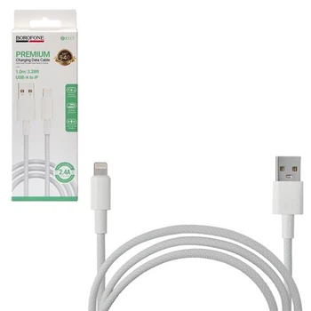 Кабель Borofone BX117W USB - Lightning 2.4А, 1м, White