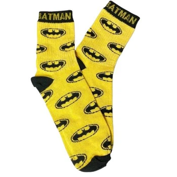 Жіночі шкарпетки 1 пара 36-41 р з малюнком "Batman" жовті бавовняні високі