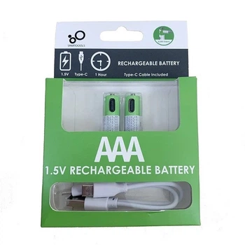 Батарейки AAA комплект 2 шт с USB Type-C 1.5 В 750 мВт Smartools