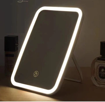 Зеркало настольное макияжное с LED подсветкой и сенсорным выключателем на аккумуляторе