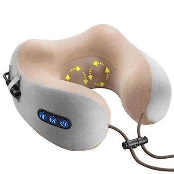 Бездротова масажна подушка Gelius Smart Pillow Massager GP-PM001 для зняття втоми і напруги шиї з підігрівом і вібрацією на!