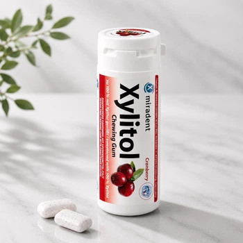 Жувальна гумка з ксилітом Miradent Xylitol Cranberry Журавлина, 30 штук