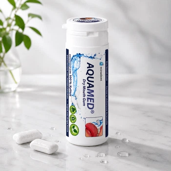 Жувальна гумка Miradent Aquamed проти сухості зі смаком маракуї 30 шт