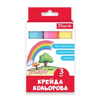 Крейда кольорова 1Вересня Classic JUMBO 400551 3 кольори