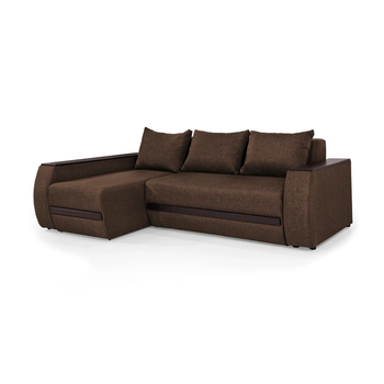 Диван угловой Осака Premium 250×170 см, коричневый