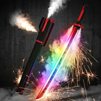 Световой меч катана LED 80 см Dark Knife - игрушечный меч с RGB подсветкой, паром и искрами от USB 1813