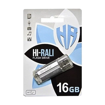 USB Флешнакопичувач Hi-Rali 16GB 2.0, USB флешка 16 ГБ для фото, відео та документів, Silver Corsair 23875 Hi-Rali