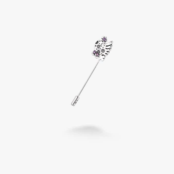 Серебряная Брошь-иголка Дывоптах Аметист