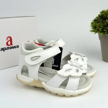 Босоножки девочке для самых маленьких Apawwa (T1225P white) Размер 23, 14.5 см