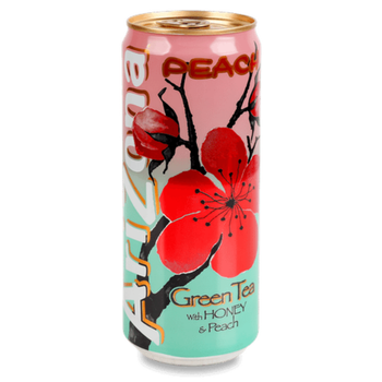 Холодний чай AriZona Green Tea з персиком та медом 500 мл
