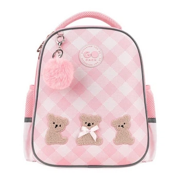 Рюкзак шкільний напівкаркасний ортопедичний для першокласника GoPack Education Teddy Bears, для дівчаток, рожевий (GO26-165S-1)
