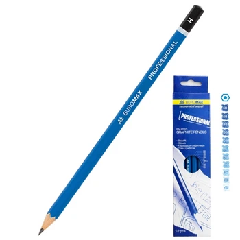 Набор карандашей для черчения Buromax Professional 6В-4Н 12 шт шестигранные (BM.8565)