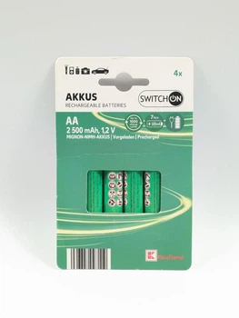 Акумуляторні батарейки SwitchON AA HR6 4 штук 2500 mAh