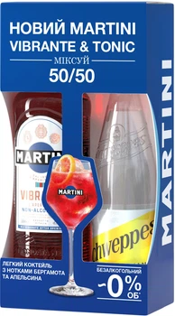 Набор Напиток безалкогольный Martini Vibrante 0.75 л 0% + Schweppes Indian Tonic 1 л (7630040412100)