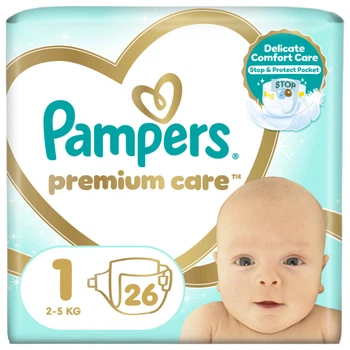 Подгузники Pampers Premium Care New Born Размер 1 (2-5 кг) 26 шт (8001841104614) (346041)