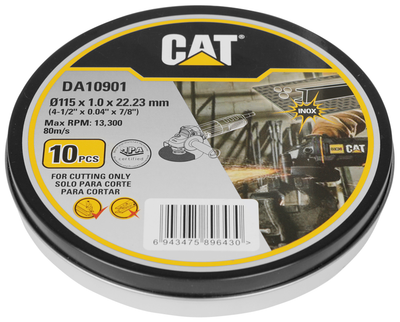 Диск для різання металу CAT DA10901 115 x 22.2 мм 10 шт (6943475896430)