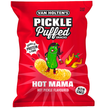 Снеки Van Holten’s Pickle Puffed Snacks Hot Mama со вкусом острого маринованного огурца 90 г
