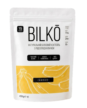 Протеиновый коктейль Bilko Банан 0,45 кг Пакет