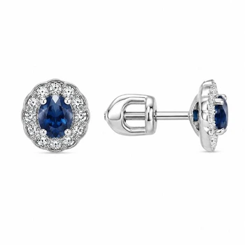 Сережки-пусети (гвоздики) срібні з розсипом Silver Style (30055.30 sku:2300104320676)