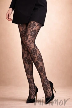 Колготки в сетку кружевные Lores Imperia Fashion Rete 3/4 Nero