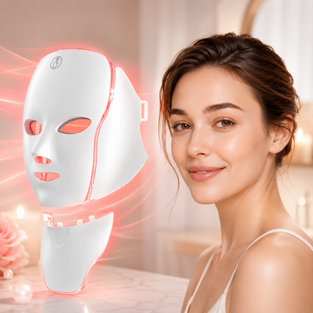 Светодиодная LED маска для лица и шеи 7в1 / Профессиональная LED-маска для светотерапии лица и шеи 7 цветов