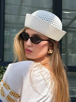 Морячка легка з перфорацією бавовна Sailor Hat біла One Size
