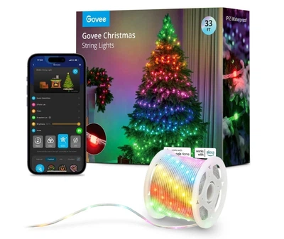 Govee Гірлянда Smart LED H70C1 Christmas Light RGB, IP65, 10м, прозорий кабель