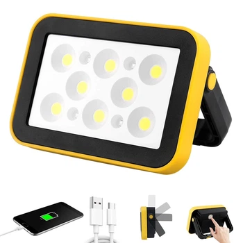 LED Строительный прожектор, аккумуляторный, рабочий фонарь, USB-зарядка, рабочий прожектор с магнитом