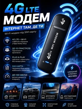 4G модем от сим карты wifi мини мобильный роутер портативный usb lte маршрутизатор карманный беспроводной интернет до 150 Мбит/с в машину для ноутбука