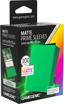 Протектори для карт Gamegenic Matte Prime 66 x 91 мм Зелені 100 шт. (4251715419526)