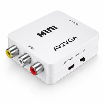 Перехідник-конвертер AV RCA/S-Video to VGA AV2VGA Mini активний Tishric 2T76 77213