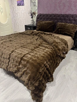 Велюровое теплое постельное белье из искусственного меха Кролик, евро комплект, мягкая зимняя постель шоколадного цвета