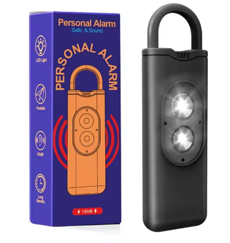 Брелок сигнализация фонарь для самообороны женщин Personal ALARM 130 дБ индивидуальная защитная сирена, Черный