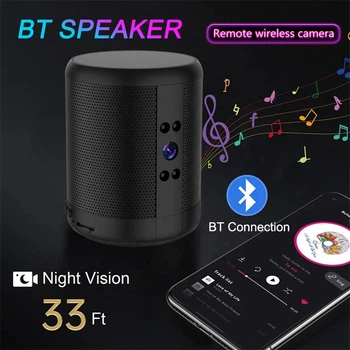 Портативный беспроводной динамик Bluetooth с скрытой камерой Joycent 1080P двусторонняя аудио
