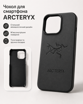 Чехол для iPhone 16 Pro max Arcteryx пластик с тканью внутри черный цвет (121247)