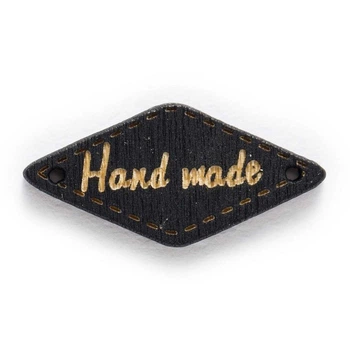 Бірка дерев'яна Hand made, 13х28 мм, чорна