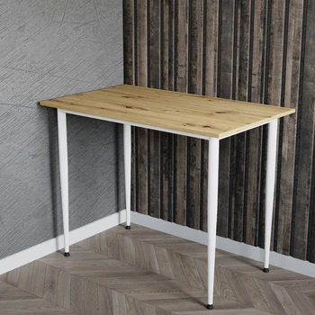 Стол универсальный Prime Ferrum-decor 750x1400x700 Белый металл ДСП Дуб Артизан 16 мм (PRAIME56)