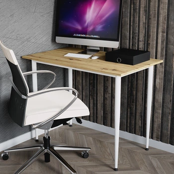 Стол универсальный Prime Ferrum-decor 750x1200x600 Белый металл ДСП Дуб Артизан 16 мм (PRAIME16)