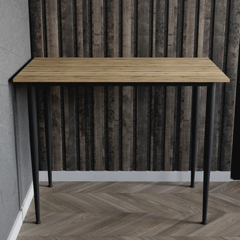 Стол универсальный Prime Ferrum-decor 750x1200x600 Черный металл ДСП Дуб Евок Прибрежный 16 мм (PRAIM15)