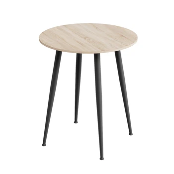 Стіл круглий OPTIMA 4 ноги на конус Ferrum-decor 750x670x670 Чорний метал ДСП Дуб Сонома 16 мм (OPTIM4003)