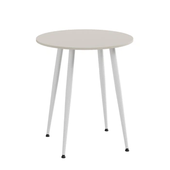 Стол круглый OPTIMA 4 ноги на конус Ferrum-decor 750x670x670 Белый металл ДСП Кашемир 16 мм (OPTIM4409)