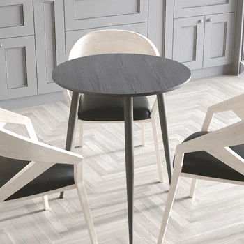 Стіл круглий OPTIMA 3 ноги на конус Ferrum-decor 750x670x670 Чорний метал ДСП Сосна Кембра 16 мм (OPTIM3008)