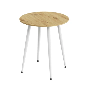 Стіл круглий OPTIMA 4 ноги на конус Ferrum-decor 750x670x670 Білий метал ДСП Дуб Артезіан 16 мм (OPTIM4013)
