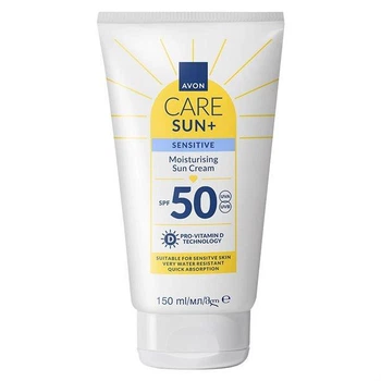 Сонцезахисний крем для обличчя і тіла Avon Care Sun Sensitive для чутливої шкіри SPF 50, 150 мл