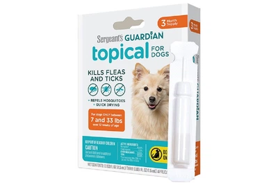 Капли на холку для собак 3,2-15 кг Sergeant's Guardian от блох клещей комаров 1.5 мл 1 пипетка Guardian