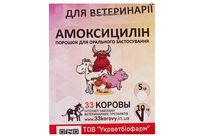 Порошок Амоксициллин 10% антибактериальный препарат для перорального применения 10 г