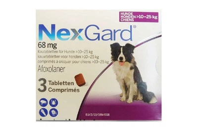 Таблетки жевательные для собак 10-25 кг NexGard от блох и клещей №3 Merial