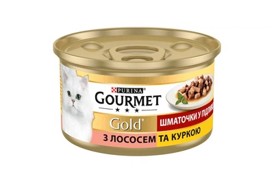 Корм для котов Gourmet Gold лосось и курица в подливе 85 г Purina