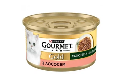 Корм для котов Gourmet Gold сочное наслаждение с лососем 85 г Purina